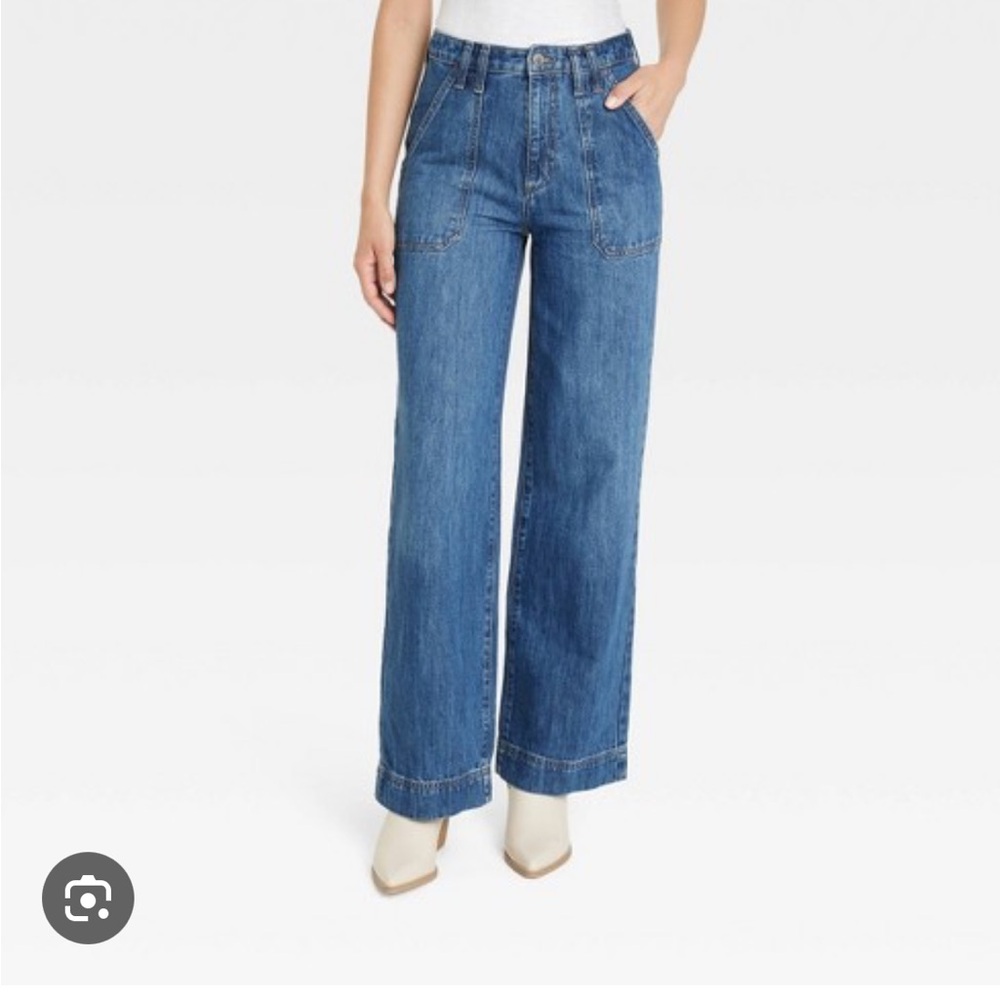 High rise wide leg jeans